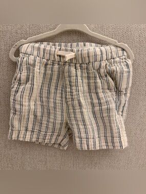 Zara Cream Shorts with Navy Stripes